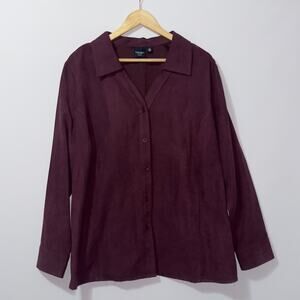 Sonoma Life + Style Women’s Button-Up Blouse, Size 2X, Burgundy